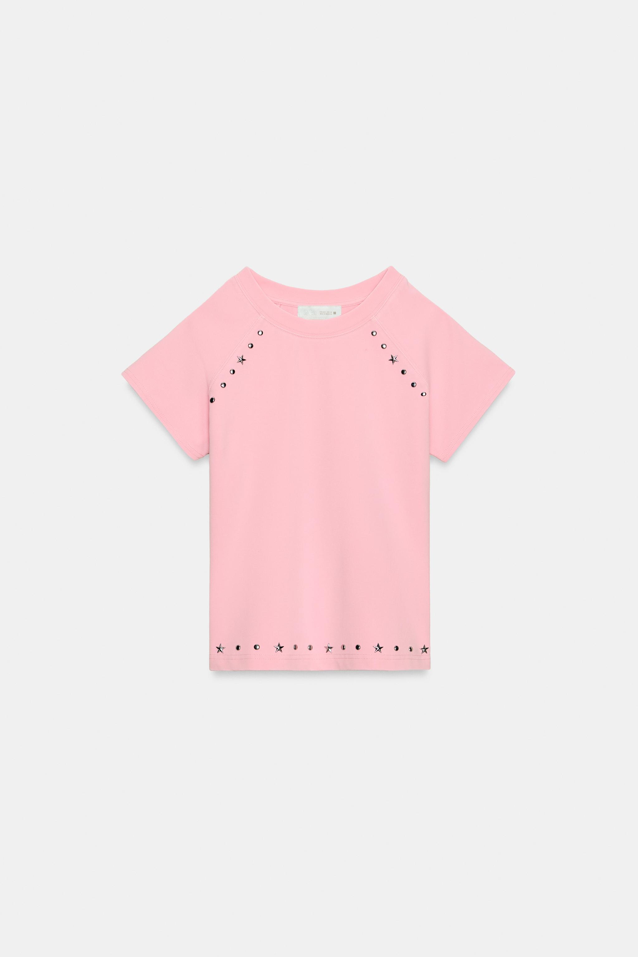 WASHED EFFECT STUDDED T-SHIRT